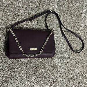 Kate Spade Deep Purple Crossbody Bag with Chain Strap